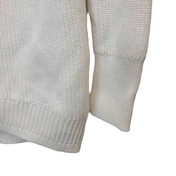J. Crew Womens Cotton-Blend Ribbed Turtleneck Cream Relaxed Fit Sweater XS - Picture 4 of 14